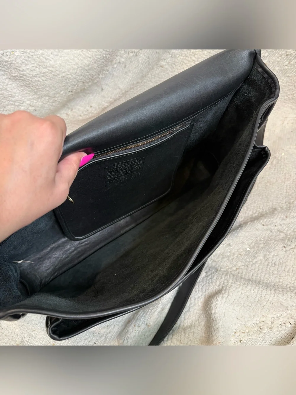 Vintage Coach Morgan black leather messenger bag briefcase crossbody US 1987-93